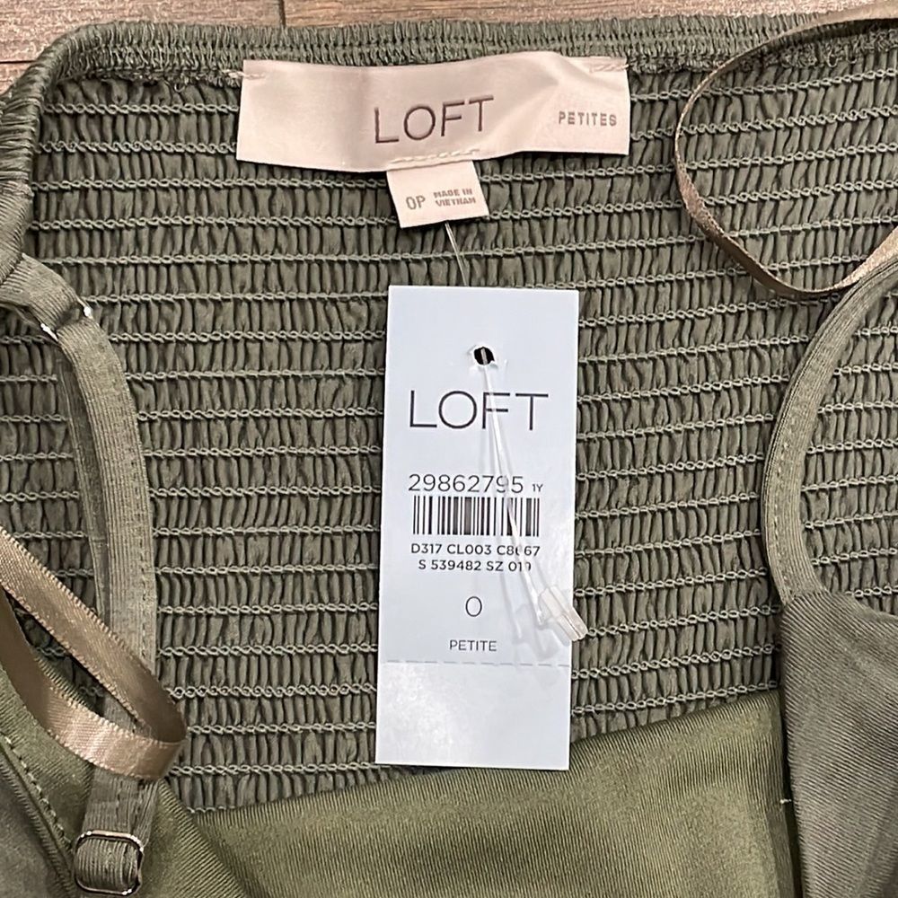 NWT LOFT Petite Green Midi Dress - Size 0P - Picture 6 of 9